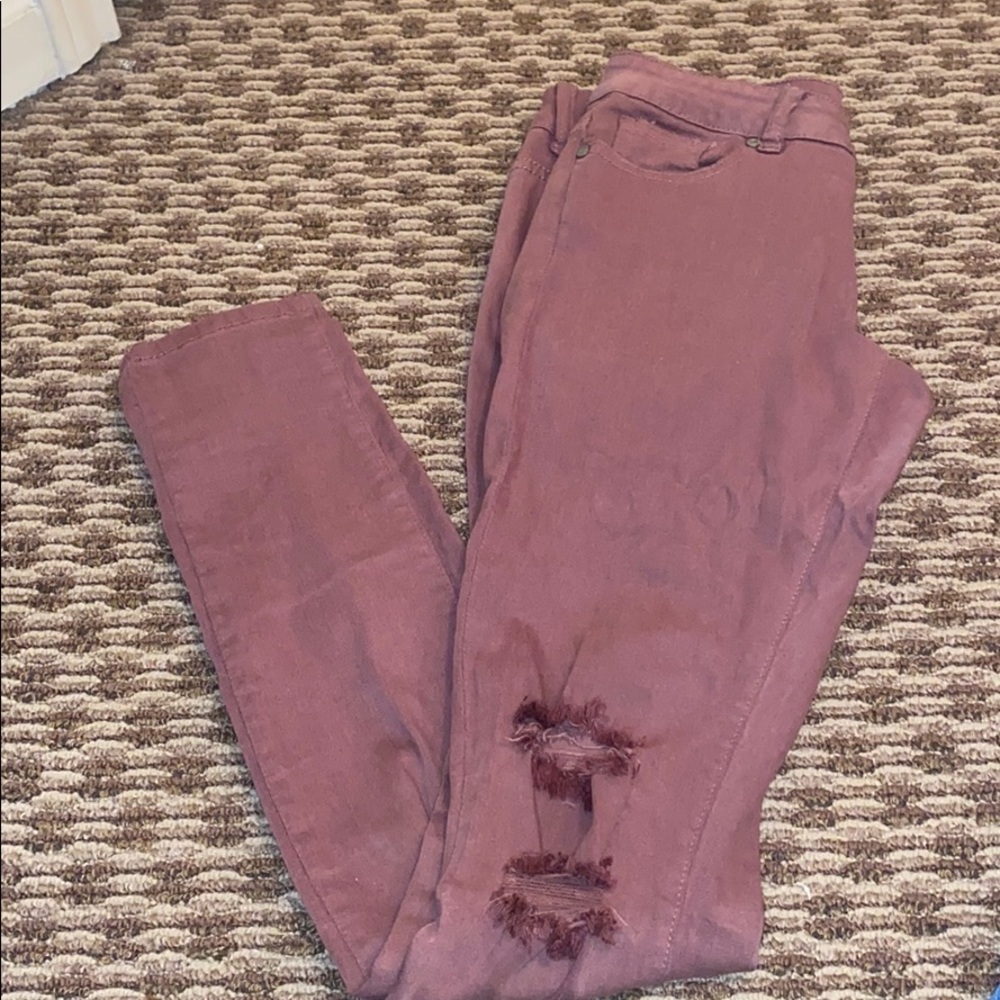 Blue Asphalt light purple ripped jeans